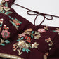 House of Panchhi Burgundy Net Sequinse Work Lehenga & Blouse, Dupatta | Swadesiicart