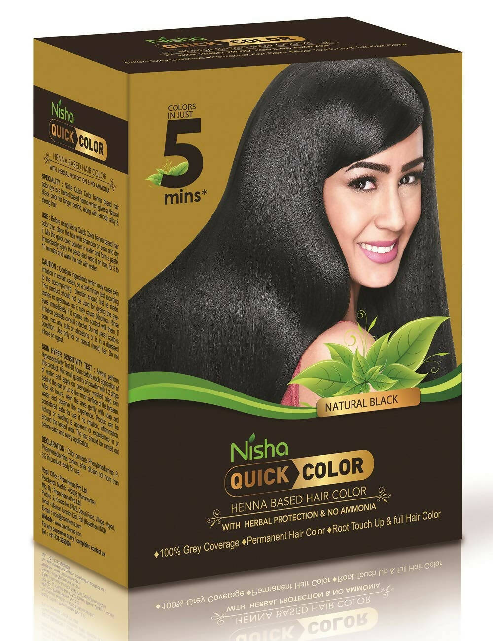 Nisha Henna Based Quick Hair Color Black - Swadesiicart