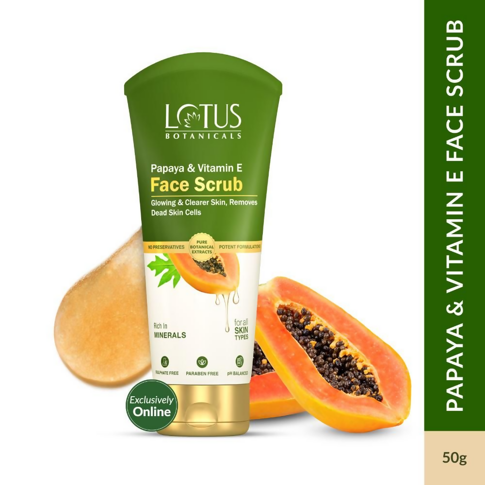 Lotus Botanicals Papaya & Vitamin E Face Scrub | Swadesiicart