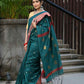 Beatitude Green Cotton Banarasi Saree | Swadesiicart