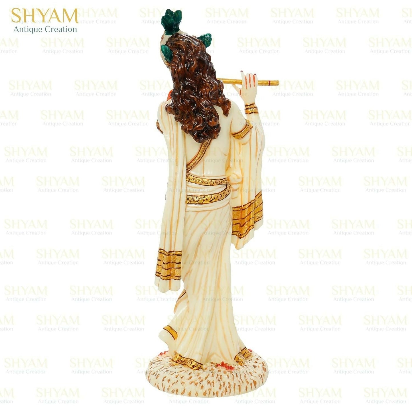 Shyam Antique Creation Lord shri Krishna Playing Flute Standing kanha Idol - Swadesiicart