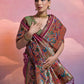 Vishnu Weaves Women's Wine Paithani Silk Zari Woven Saree with Blouse - Swadesiicart
