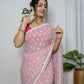 Vamsee Patangiyu Pink Georgette Saree - Swadesiicart