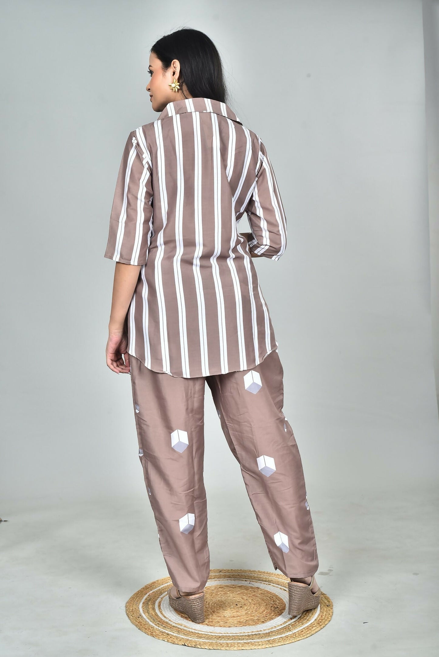 Morchari Digital Print Semi Muslin Co-Ord Set Top & Trouser-Multicolor - Swadesiicart