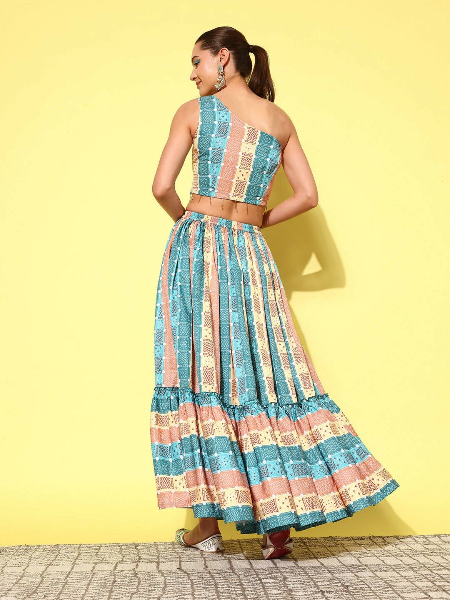 Ahalyaa Women's Traditional wear Co-ords - Green - Swadesiicart