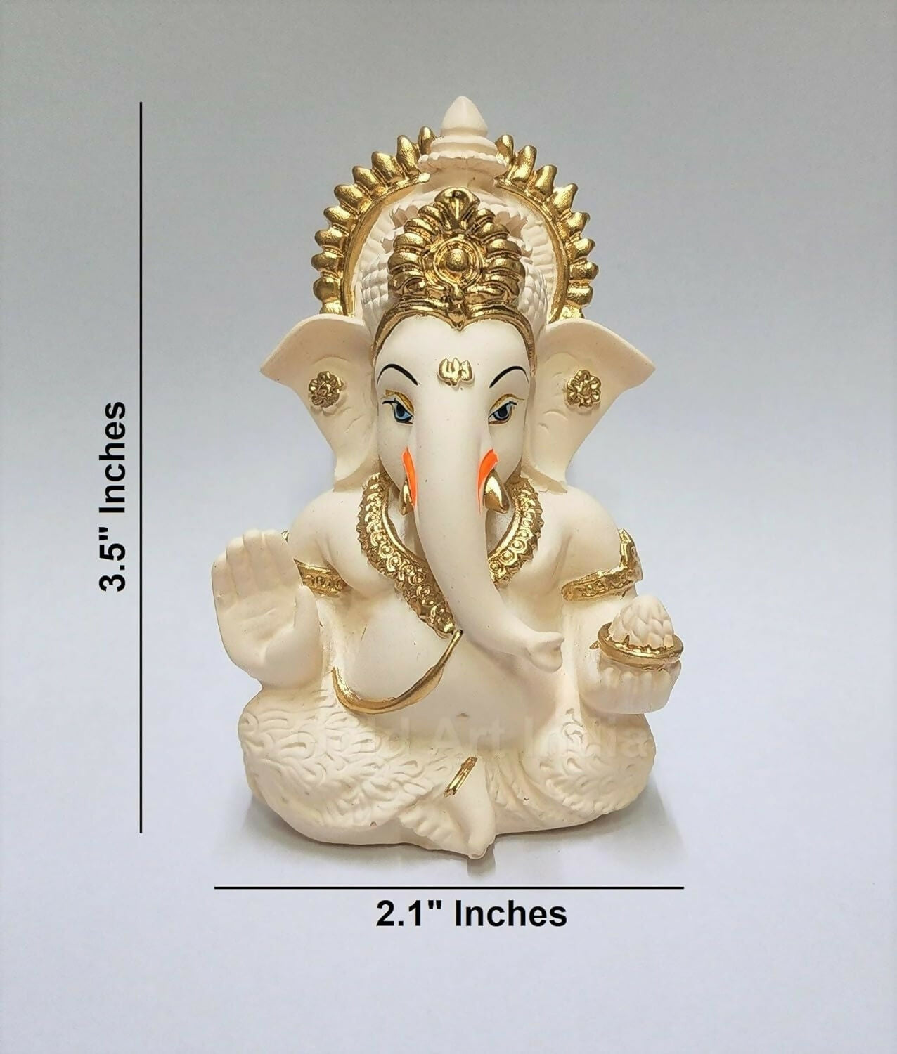 Gold Art India Peach Ivory Finish Ganesha Idol - Swadesiicart