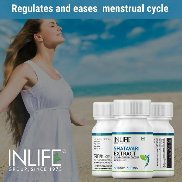Inlife Shatavari Extract 500MG Capsules - Swadesiicart