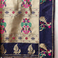 Lorenvalley Fashion Navyblue Soft Paithani Silk Woven Design Gold Zari Meenakari Weaving Saree - Swadesiicart