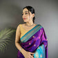 Joban Fashion Purple Banarasi Soft Silk Woven Butti Saree | Swadesiicart