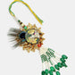 NVR Women & Men Set of 2 Green Radha Krishna Beaded Bhaiya Bhabhi Rakhi With Roli Chawal | Swadesiicart