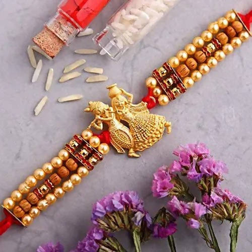Krishna Designer Rakhi and Soan Papdi | Swadesiicart