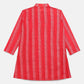Ahalyaa Red Chanderi Khari Print Kids Kurta Churidar Set For Boys | Swadesiicart