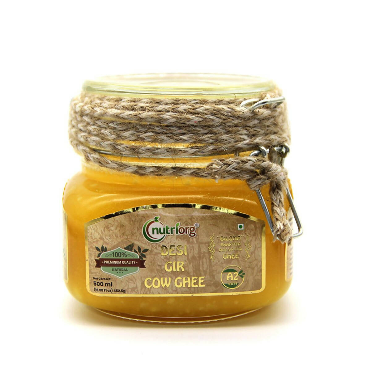 Nutriorg Desi Gir Cow Ghee | Organic Ghee From Desi Gir Cow | Homemade Cow Ghee | Swadesiicart