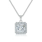 Cauer Radiant Moissanite Pendant Necklace in 925 Sterling Silver, White Gold Plated | Swadesiicart