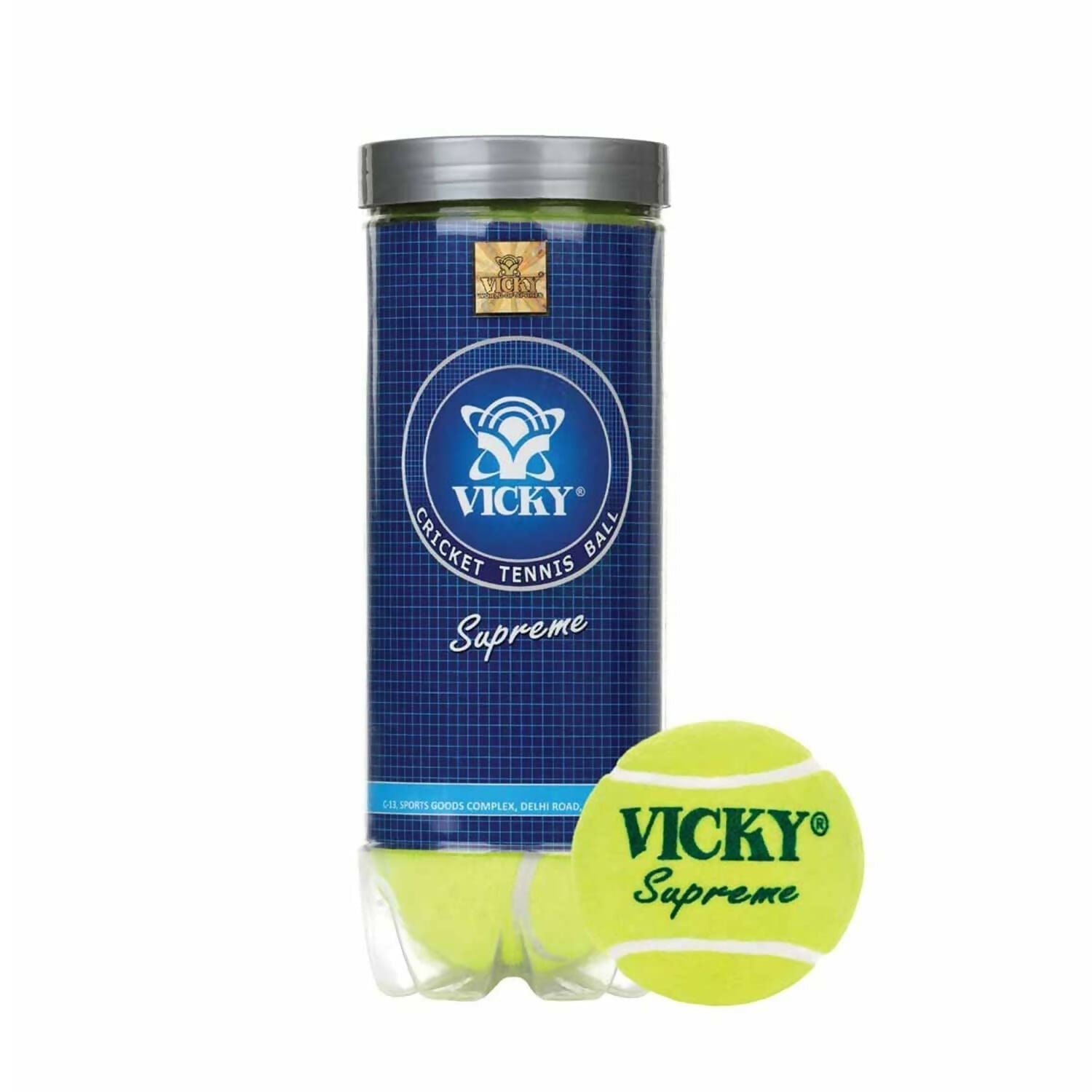Vicky Supreme Yellow Tennis/Cricket Ball Heavy Multipurposeful Design & Durable Rubber Built - Swadesiicart