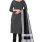Black Cotton Jacquard Woven Unstitched Dress Material - Amara