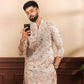 Beige Art Silk Digital Printed, Embroidery Work Kurta Set - Mahotsav