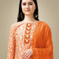 Jyoti Fashion Women's Orange Rayon Embroidery & Sequence work Kurta with Trouser & Dupatta | Swadesiicart