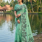 Shree Shyam Fashion Rama Green Linen Cotton Saree