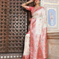 Shree Shyam Fashion White Silk Saree