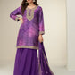 Anaita Purple Chinon Stitched Suit with Digital Print & Embroidery Coding Sequence Work