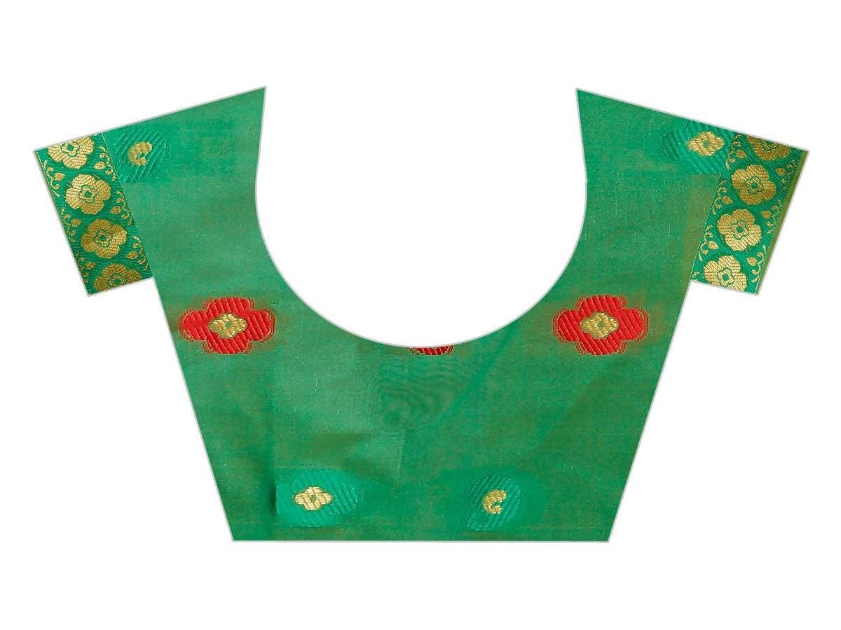 Vamika Banarasi Cotton Silk Yellow Weaving Saree | Swadesiicart