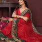 Ai Fashion Red Georgette Digital Print Party Wear Saree