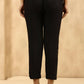 Juniper Women's Black Rayon Flex Solid Straight Pant | Swadesiicart