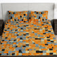 Story@home Orange & White Geometric Microfiber 180 TC Bedsheet With Pillow Cover - Swadesiicart