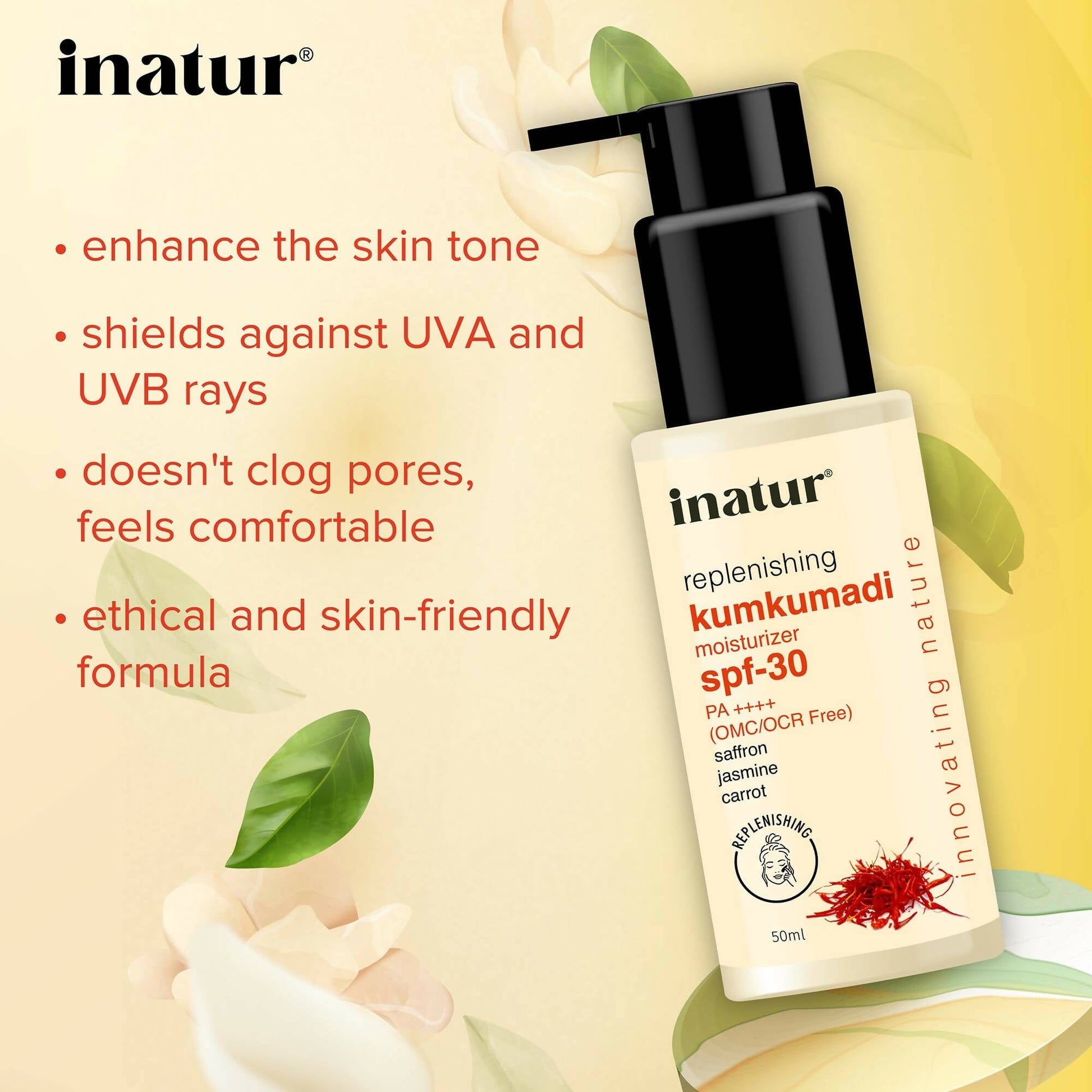 Inatur Kumkumadi Sunscreen SPF 30 - Swadesiicart