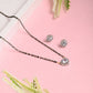 AanyaCentric Gold-Polished Mangalsutra with Pendant, 2 Pair Earrings