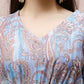 Light Blue Rayon Paisley Printed Top with Matching Bottom - Eesha - Swadesiicart