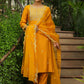 Janasya Mustard Silk Blend Embroidered Kurta,Bottom & Dupatta | Swadesiicart