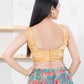 Joban Fashion Gold Gaji Silk Sleeveless Back Open Blouse - Swadesiicart