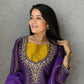 Anaita Purple Roman Shimmer Readymade Kurti Set with Handwork & Moti Work