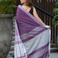 Beatitude Lavender Cotton Jacqaurd Border Tangail Handloom Saree