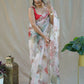 Vamsee Sarangi White Organza Saree - Swadesiicart