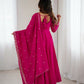 Joban Fashion Dark Pink Kurta Set Chanderi Sequence Embroidery Work - Swadesiicart