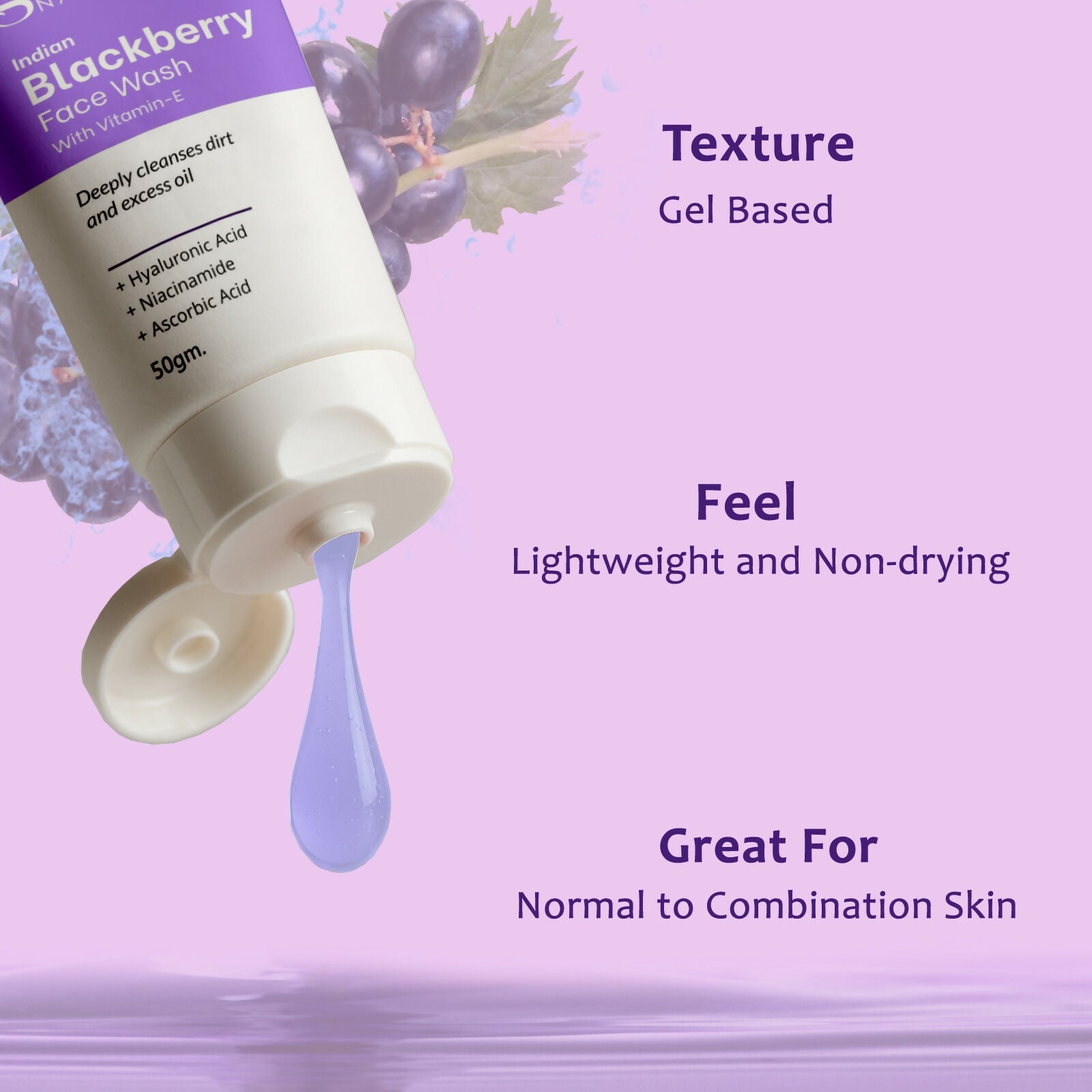 Globus Naturals Indian Blackberry Face Wash with Vitamin E | Swadesiicart