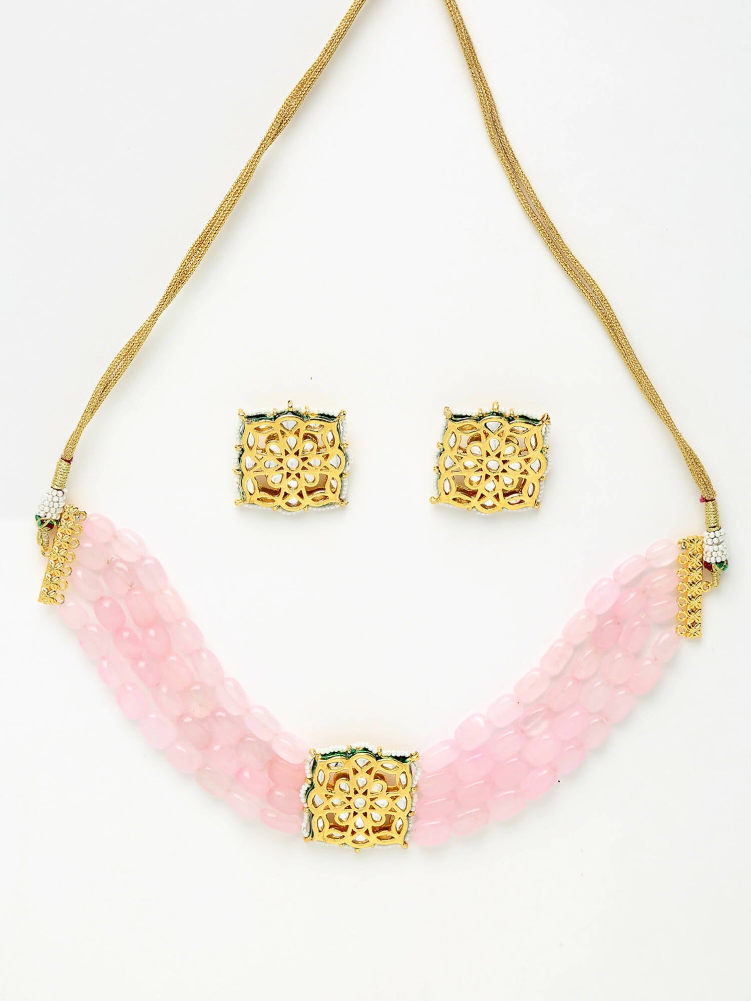 Kundan Choker With Studs - Ruby Raang | Swadesiicart