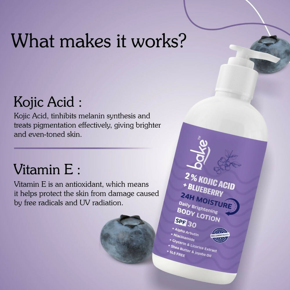 Bake 2% Kojic Acid Body Lotion SPF 30 PA+++ For Dark Spots | Swadesiicart