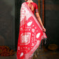 Shree Shyam Fashion Devistuti Red White Linen Cotton Saree