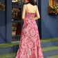 Pink Rayon Foil Printed Long Dress - Michan | Swadesiicart