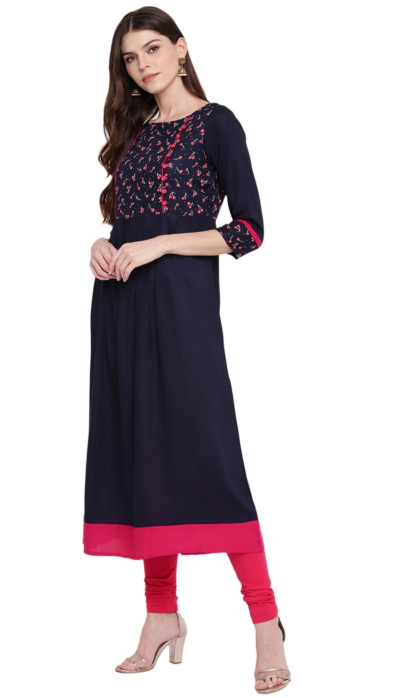 NOZ2TOZ Women's Blue Anarkali Kurta- (1pc set) - Swadesiicart