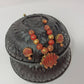 Terracotta Lotus Pendant Necklace Set With Studs-Golden Pink
