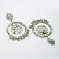 NVR Women's Silver-Toned Mirror Work Oxidised Contemporary Drop Earrings | Swadesiicart