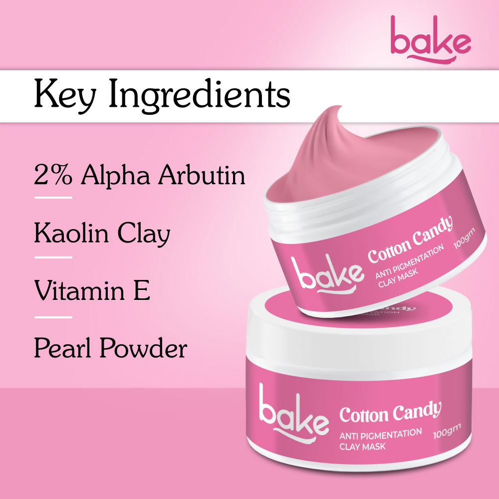 Bake Cotton Candy Anti Pigmentation Clay Mask With Alpha Arbutin | Swadesiicart
