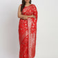 Astita Banarasi Silk Red Saree | Swadesiicart