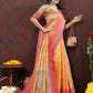 Lorenvalley Fashion Orange Kanjivaram Silk Woven Design with Zari Weaving Saree - Swadesiicart