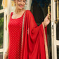 Janasya Maroon Rayon Foil Print Kurta,Bottom & Dupatta | Swadesiicart